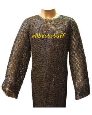 Medium Size Stainless Steel Hauberk Chest 42 Long Full Sleeve